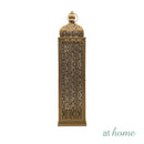 Xyla Metal Candle Holder Lantern Premium Antique Gold Finish — Deluxe Pieces