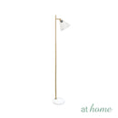 Giggly & Glinty Floor Stand Lamp Metal & Glass Shade Marble Finish Mid-Century Design