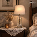 Xiomara & Xylo or Ximin Table Lamp Glass & Metal Accent Design — Deluxe Pieces