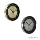 Eugene Premium Satin Metal Wall Clock 12in Analog Step Mechanism  — Essential Deluxe Pieces