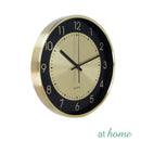 Eugene Premium Satin Metal Wall Clock 12in Analog Step Mechanism  — Essential Deluxe Pieces