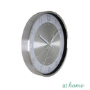 Eugene Premium Satin Metal Wall Clock 12in Analog Step Mechanism  — Essential Deluxe Pieces