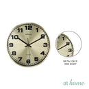 Elvine Metal Wall Clock 12in Analog Step Mechanism — Essential Deluxe