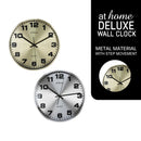 Elvine Metal Wall Clock 12in Analog Step Mechanism — Essential Deluxe Pieces
