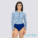 Marina Bleu Long Sleeved One Piece Swimsuit