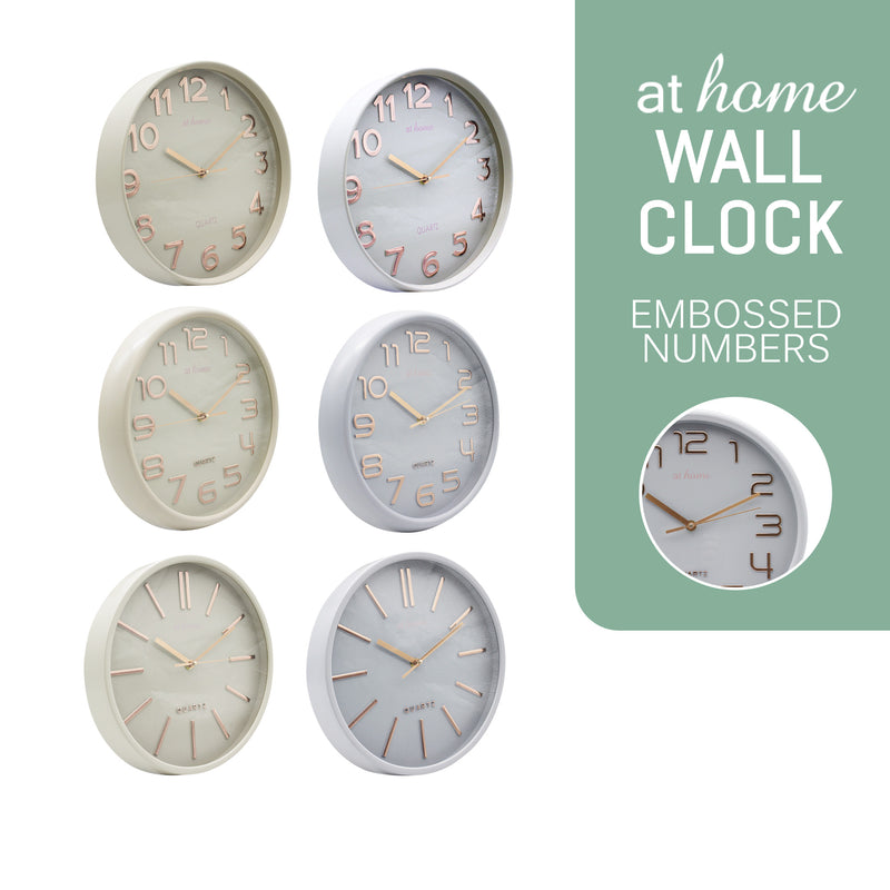 At Home Joy Analog Wall Clock Numbers Easy Read, For Home Décor, Office, Bedroom, Livingroom