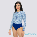 Marina Bleu Long Sleeved One Piece Swimsuit
