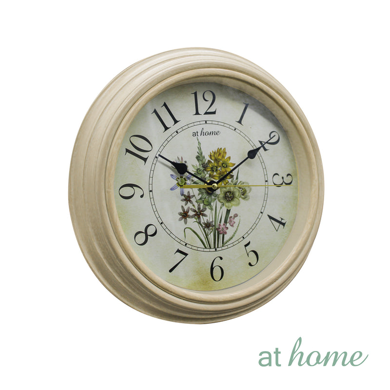 Clarmen, Floral & Leaf Design Silent Wall Clock