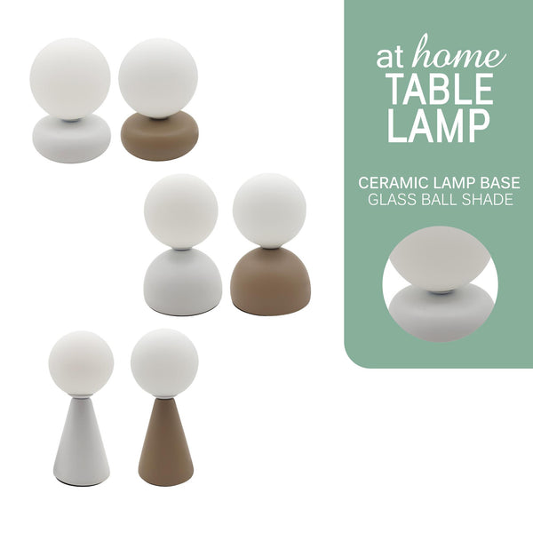 Xue or Xun and Xui Ceramic & Glass Ball Shade Table Lamp