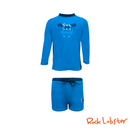 Azure Splash Long-Sleeved Rashguard Trunks Set