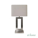 Uda & Ugo or Ulema & Udela Table Lamp Premium Glass Base Linen Shades — Deluxe Pieces