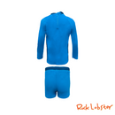 Azure Splash Long-Sleeved Rashguard Trunks Set