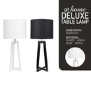 Anton Table Lamp 20ïn Metal Stand Dome Linen Shade — Deluxe Pieces