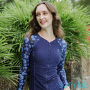 Midnight Blooms Full Zipped Long Sleeved Rashguard