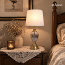 Xiomara & Xylo or Ximin Table Lamp Glass & Metal Accent Design — Deluxe Pieces