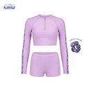 Dashing Aura Cropped Long Sleeved Rashguard Boyleg Set