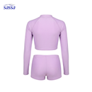 Dashing Aura Cropped Long Sleeved Rashguard Boyleg Set