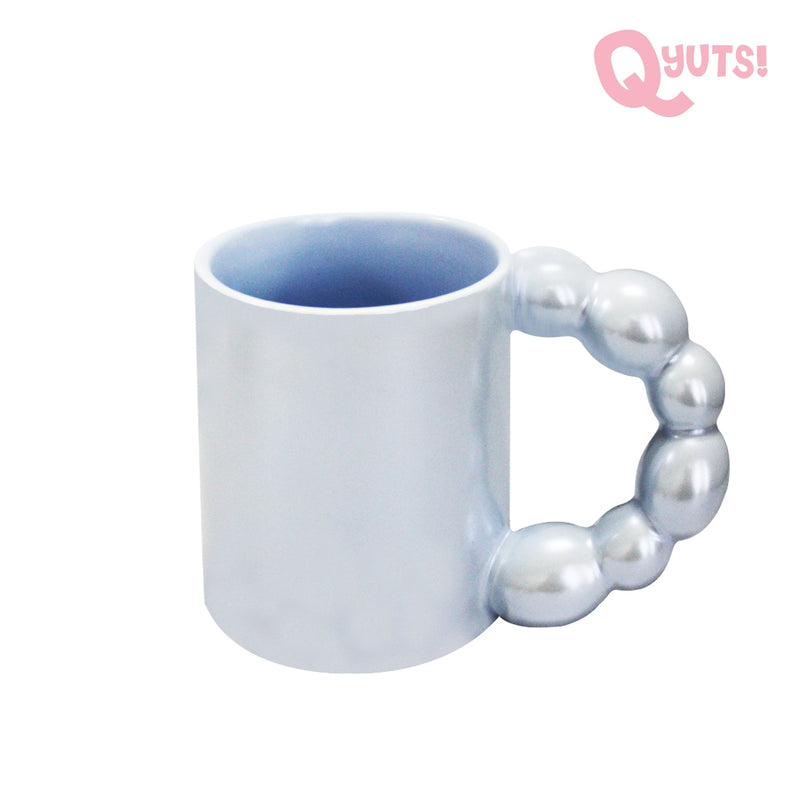 Cosmic Pearl Ceramic Mug With Metal Spoon