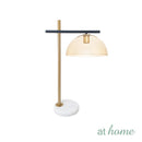 Giggly & Glinty Table Lamp Metal & Glass Shade Marble Finish Mid-Century Design
