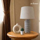 Yati & Yanna or Yesenia Ceramic Table Lamp Arch Geometric Design — Deluxe Pieces
