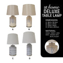 Yati & Yanna or Yesenia Ceramic Table Lamp Arch Geometric Design — Deluxe Pieces