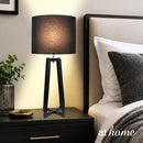 Anton Table Lamp 20ïn Metal Stand Dome Linen Shade — Deluxe Pieces