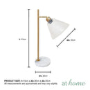 Giggly & Glinty Table Lamp Metal & Glass Shade Marble Finish Mid-Century Design