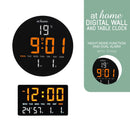 Jairus & Jimnah Digital Wall & Tabletop Clock LED Display Modern Sleek Design
