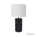 Glitzy & Gleaming Table Lamp Ceramic Textured Minimalist Design — Deluxe Pieces