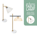 Giggly & Glinty Table Lamp Metal & Glass Shade Marble Finish Mid-Century Design