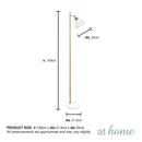 Giggly & Glinty Floor Stand Lamp Metal & Glass Shade Marble Finish Mid-Century Design