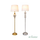Xiomara & Xylo Floor Lamp Premium Classic Glam Glass & Metal Accent Design — Deluxe Pieces
