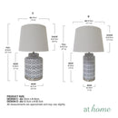 Yati & Yanna or Yesenia Ceramic Table Lamp Arch Geometric Design — Deluxe Pieces