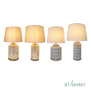 Yati & Yanna or Yesenia Ceramic Table Lamp Arch Geometric Design — Deluxe Pieces