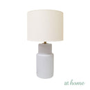 Glitzy & Gleaming Table Lamp Ceramic Textured Minimalist Design — Deluxe Pieces