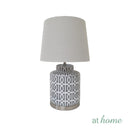 Yati & Yanna or Yesenia Ceramic Table Lamp Arch Geometric Design — Deluxe Pieces