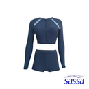 Blue Daisy Cropped Rashguard Boyleg Set