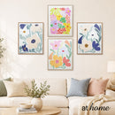 Wanda Framed Wall Art Decoration Woven Flora Botanical Design — Ready to Hang