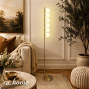 Giddy & GD Floor Lamp Gold Metal Finish Glass Ball Shades Mid-Century Modern Design