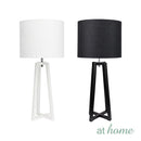 Anton Table Lamp 20ïn Metal Stand Dome Linen Shade — Deluxe Pieces