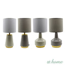 Zyppa & Zaina Table Lamp — Glossy Design Ceramic Base Linen Shades