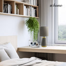 Zyppa & Zaina Table Lamp — Glossy Design Ceramic Base Linen Shades