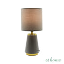 Zyppa & Zaina Table Lamp — Glossy Design Ceramic Base Linen Shades