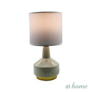 Zyppa & Zaina Table Lamp — Glossy Design Ceramic Base Linen Shades