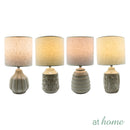 Zamio & Zedon or Zalvo & Zennon Table Lamp — Embossed Textured Design Ceramic Base Linen Shades