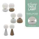 Xue or Xun & Xui Ceramic Base and Glass Ball Shade Table Lamp