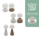 Xue or Xun & Xui Table Lamp  Ceramic Base Glass Ball Shade