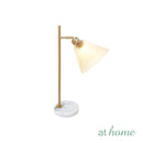 Giggly & Glinty Table Lamp Metal & Glass Shade Marble Finish Mid-Century Design