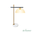 Giggly & Glinty Table Lamp Metal & Glass Shade Marble Finish Mid-Century Design