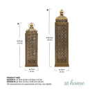 Xyla Metal Candle Holder Lantern Premium Antique Gold Finish — Deluxe Pieces